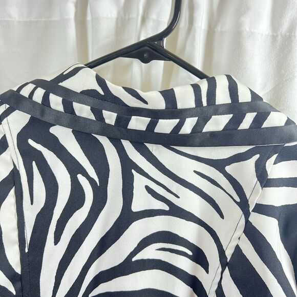 Heart Soul Zebra Print Belted Trench Coat Cruella Core Womens M Y2K Indie Sleaze - Picture 6 of 8